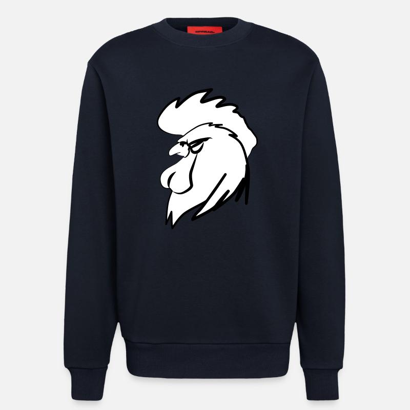 ROOSTER BOOSTER white - Sweatshirt - made by SPREAD - DARK NAVY