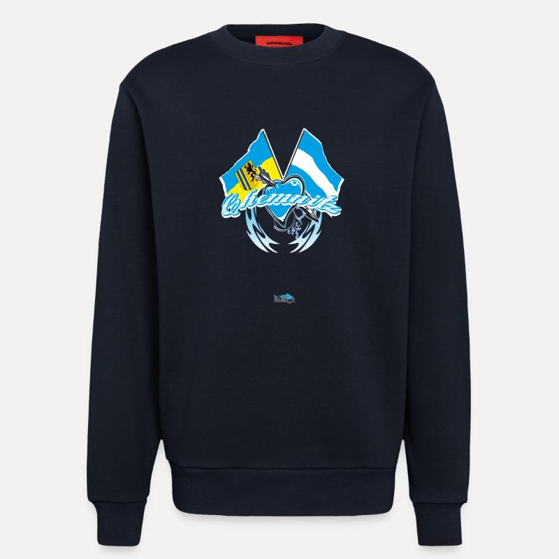 Afficher le drapeau - Chemnitz - Sweat bio décontracté fabriqué en UE - DARK NAVY