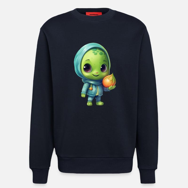 Blau-Pinker Alien Skateboarder: Kosmische Tricks - Sweatshirt - made by SPREAD  - DARK NAVY