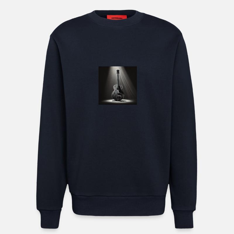Schwarz-Weiß Gemälde einer E-Gitarre - Sweatshirt - made by SPREAD - DARK NAVY