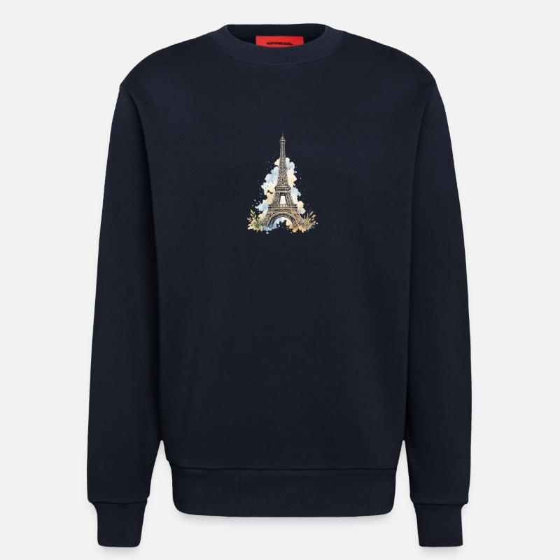 Wasserfarbe Eiffelturm Impression - Sweatshirt - made by SPREAD - DARK NAVY