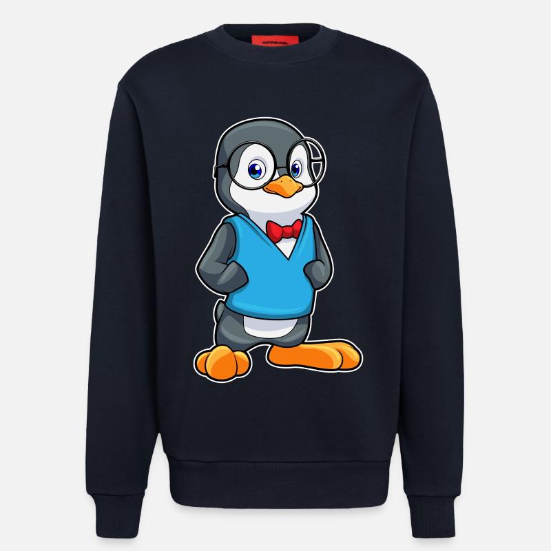 Pinguin als Nerd mit Brille - Sweatshirt - made by SPREAD  - DARK NAVY