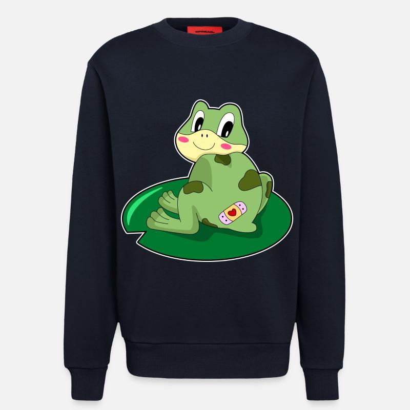 Frog Leaf Heart Patch - Sweatshirt - made by SPREAD - DARK NAVY
