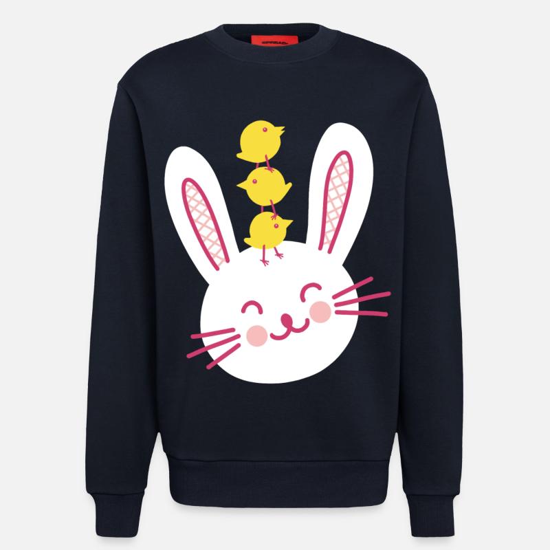 Easter Bunny and Three Cute Chicks - Sweatshirt - made by SPREAD - DARK NAVY