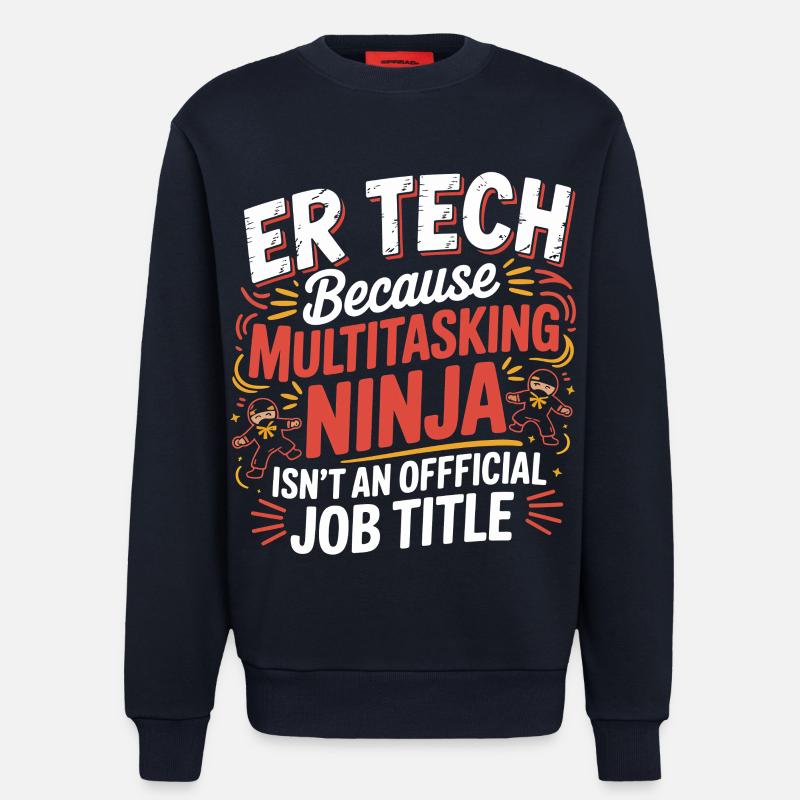Tech Ninja: Multitasking Humor - Sweatshirt - made by SPREAD  - DARK NAVY