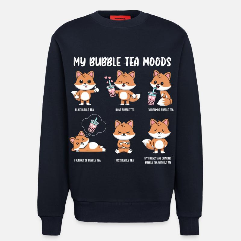 Fox Bubble Tea Meme - Sweatshirt - made by SPREAD  - DARK NAVY