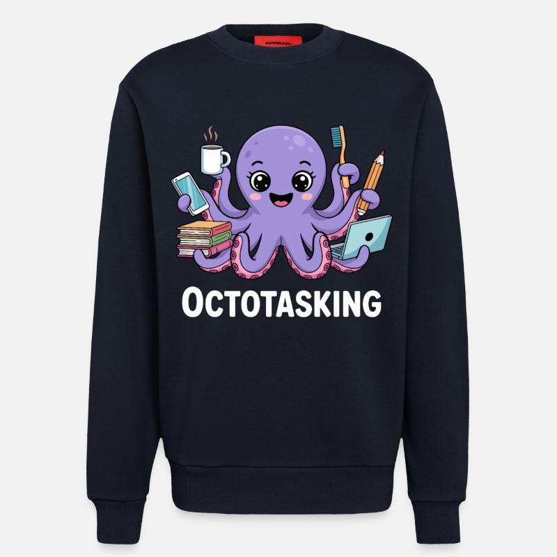 Octotasking Krake im Multitasking Modus - Sweatshirt - made by SPREAD - DARK NAVY