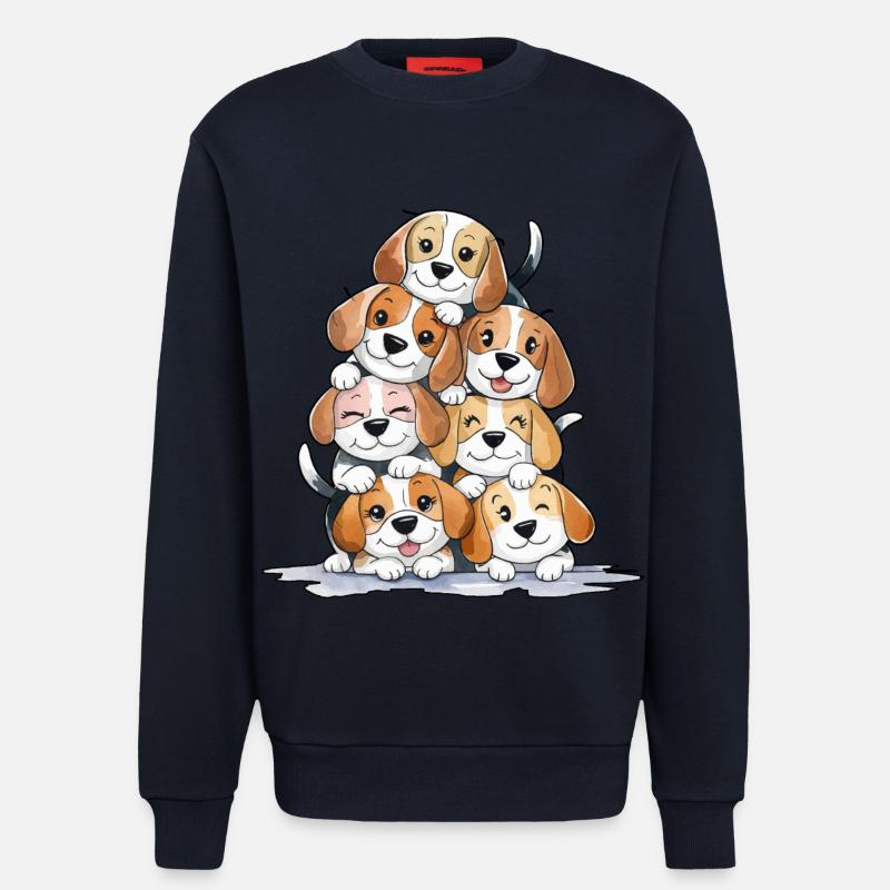 Süße Beagle Pyramide - Sweatshirt - made by SPREAD  - DARK NAVY