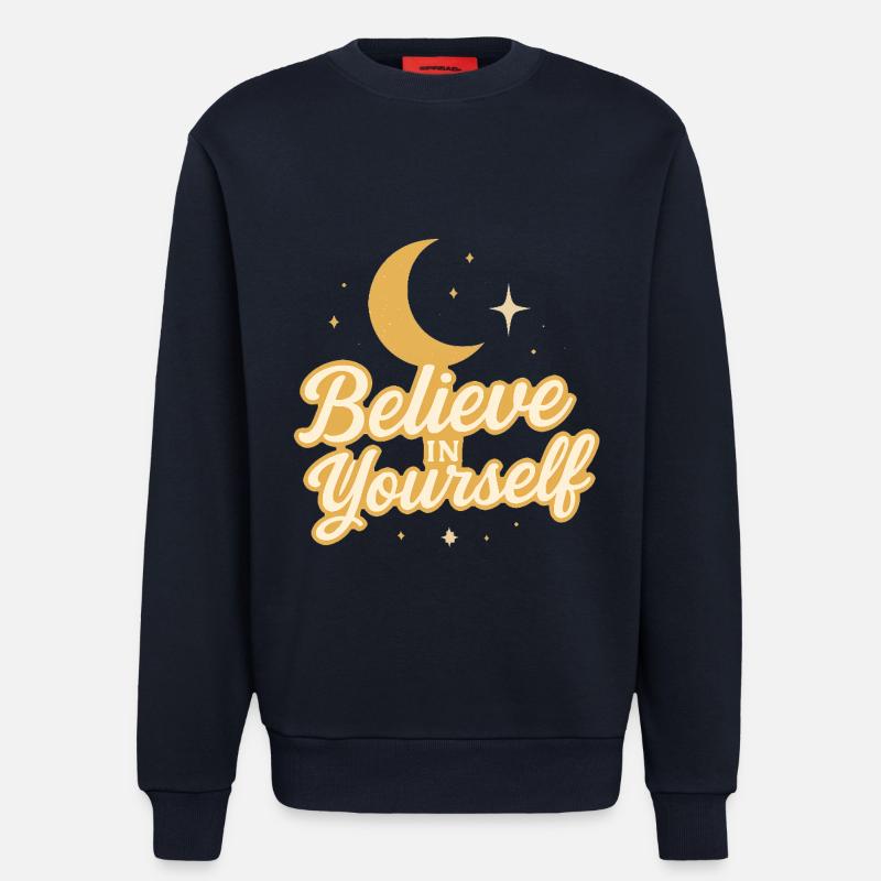 Croyez en vous-même, conception céleste - Sweat bio décontracté fabriqué en UE - DARK NAVY