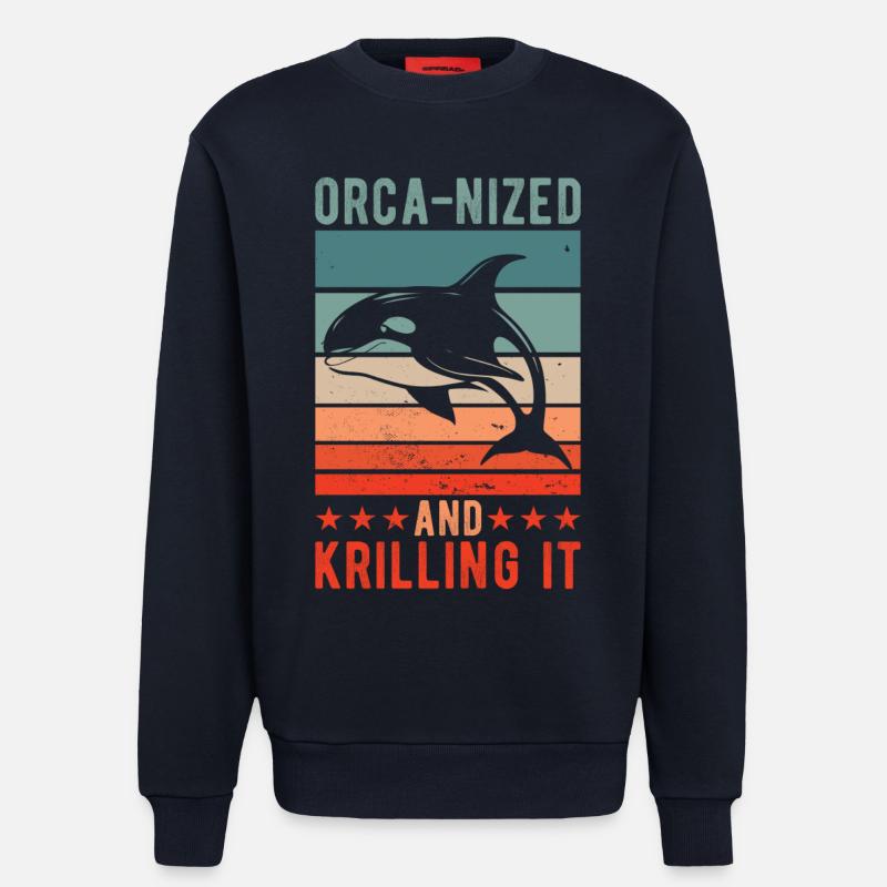 Orca-nized And Krilling It - Sweatshirt - made by SPREAD  - DARK NAVY