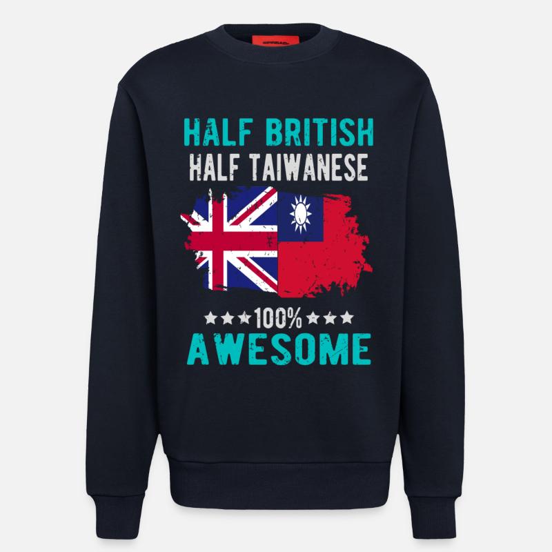 Half British Half Taiwanese - Sweatshirt - made by SPREAD  - DARK NAVY