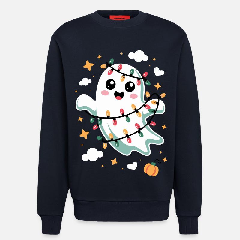 Süßer Geist mit Weihnachtslichtern - Sweatshirt - made by SPREAD  - DARK NAVY
