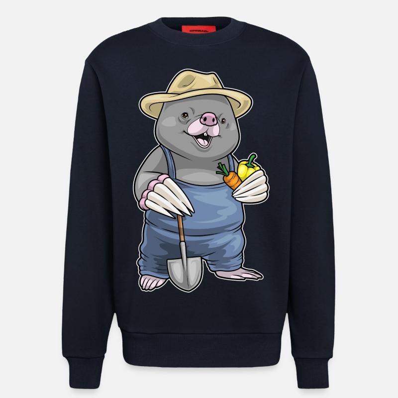 Mole Farmer Vegetables - Sweatshirt - made by SPREAD  - DARK NAVY