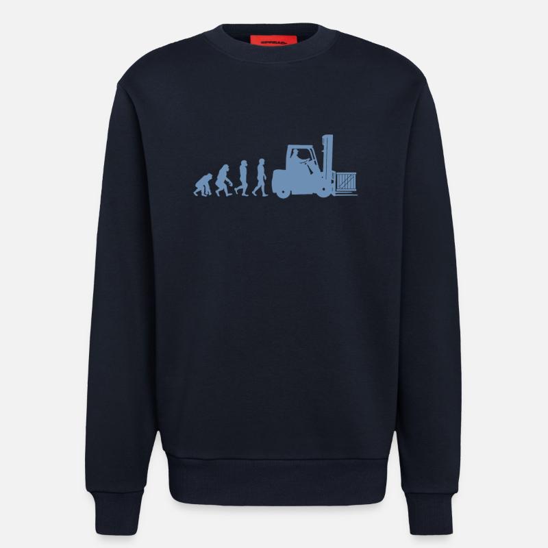 Evolution eines Staplerfahrer - Sweatshirt - made by SPREAD  - DARK NAVY