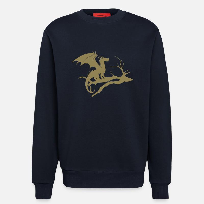 Dragon Design Silhouette Dead Tree - Sweatshirt - made by SPREAD - DARK NAVY