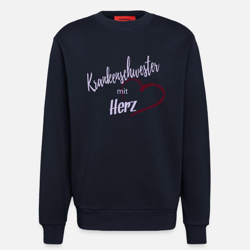 Krankenschwester mit Herz 2c - Sweat bio décontracté fabriqué en UE - DARK NAVY