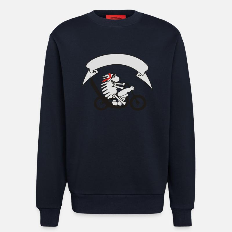 Bikerschaf mit Banner - Sweatshirt - made by SPREAD  - DARK NAVY