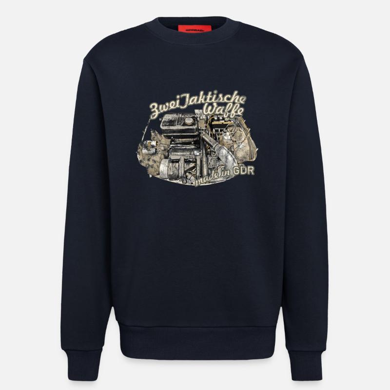 zweitaktische waffe motor herz - Sweatshirt - made by SPREAD - DARK NAVY