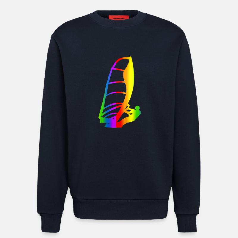 Bunter Windsurfen Regenbogen - Sweatshirt - made by SPREAD  - DARK NAVY