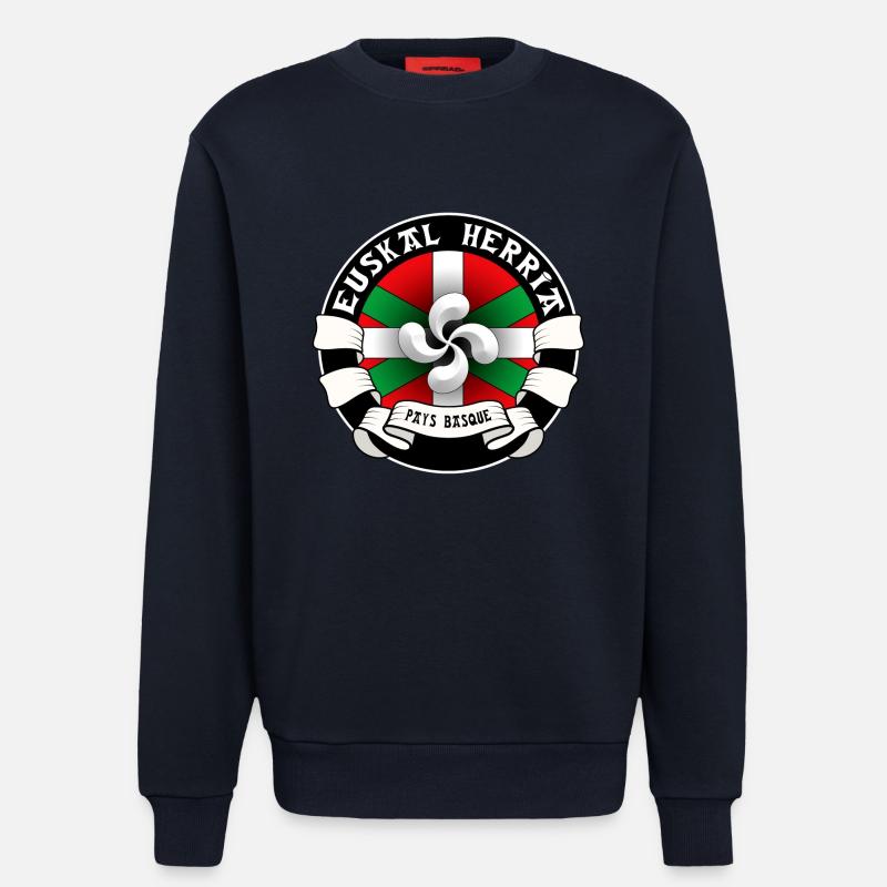 Pays Basque - Euskal Herria - Sweat bio décontracté fabriqué en UE - DARK NAVY