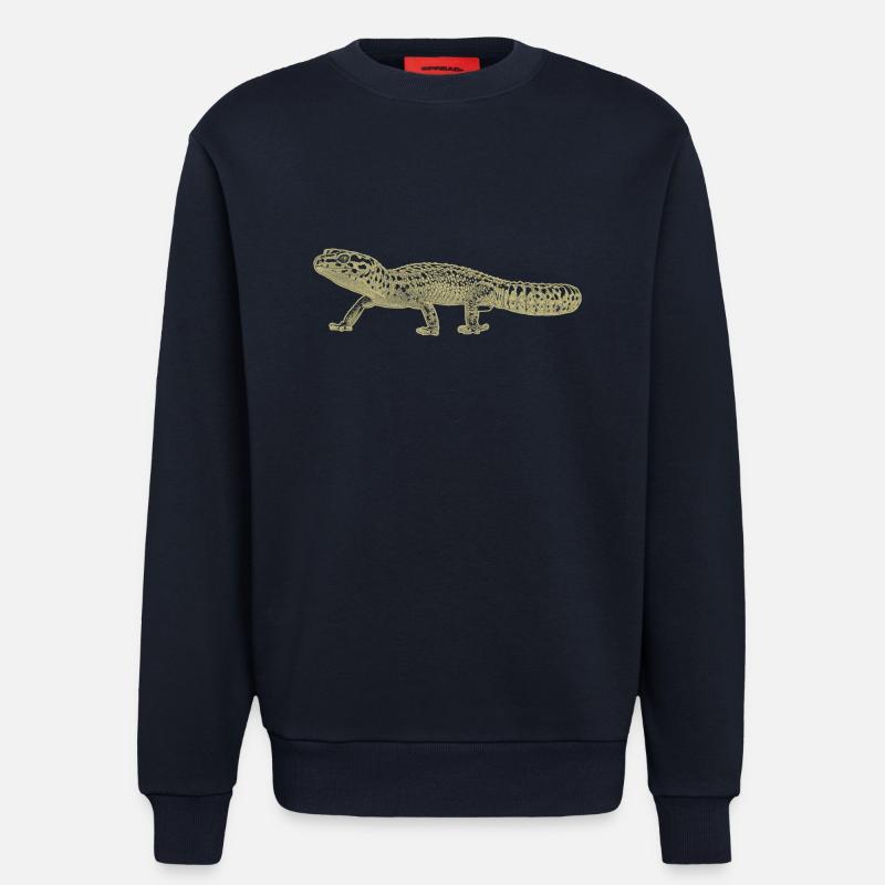 Gecko léopard - Sweat bio décontracté fabriqué en UE - DARK NAVY