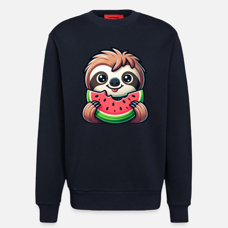 Faultier Sommerfrucht Melone - Sweatshirt - made by SPREAD  - DARK NAVY