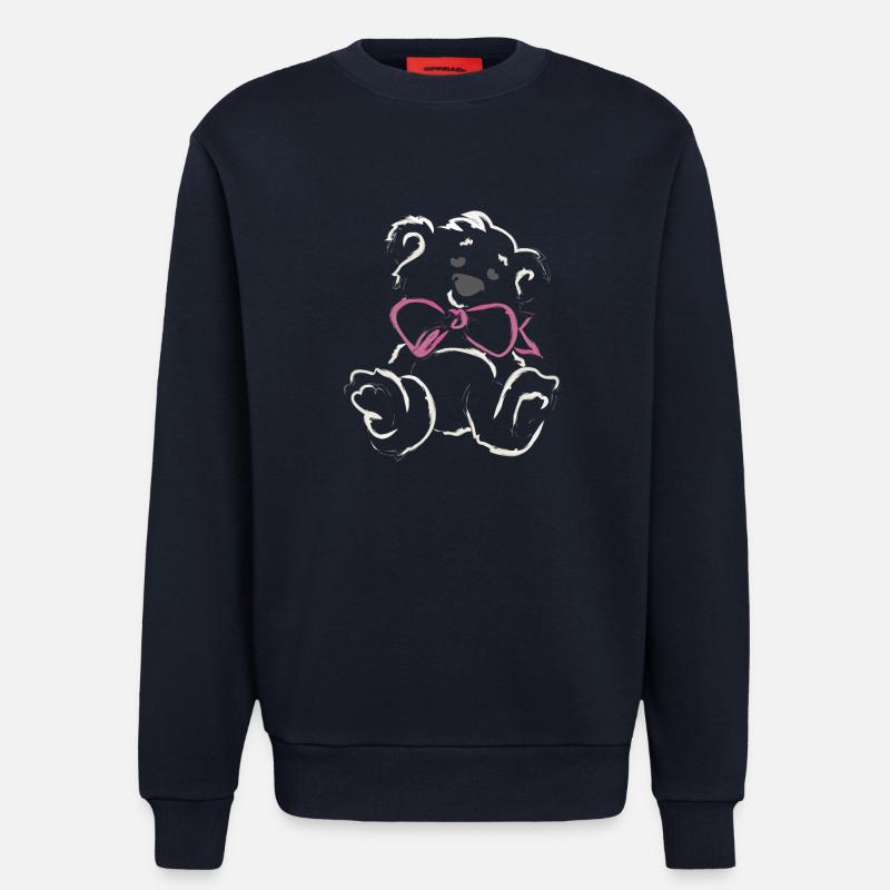 Teddybär Mädchen mit Schleife - Sweatshirt - made by SPREAD - DARK NAVY