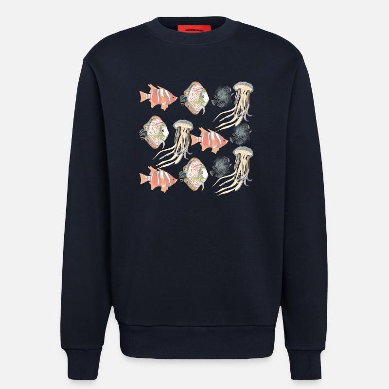 SEALIFE PATTERN - Sweatshirt - made by SPREAD - DARK NAVY