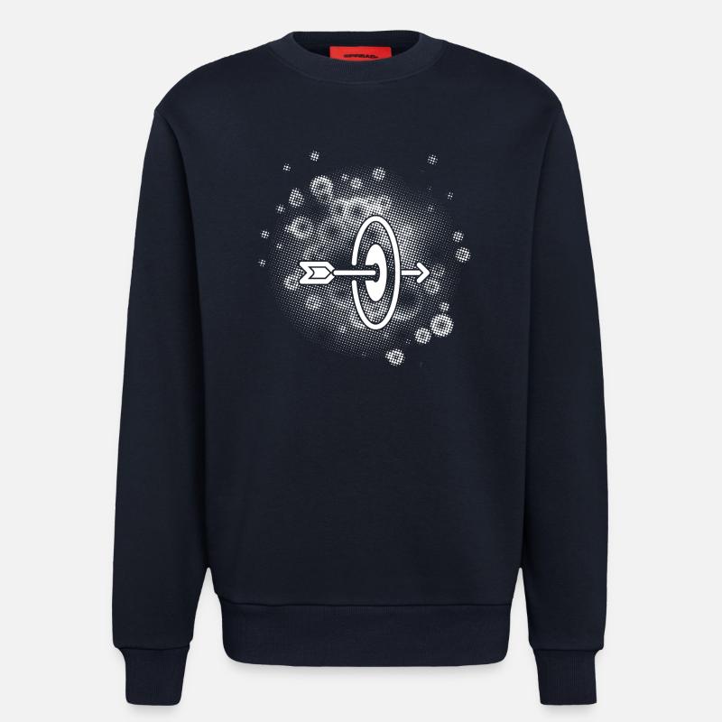 Flèche avec arrière-plan de points - Sweat bio décontracté fabriqué en UE - DARK NAVY
