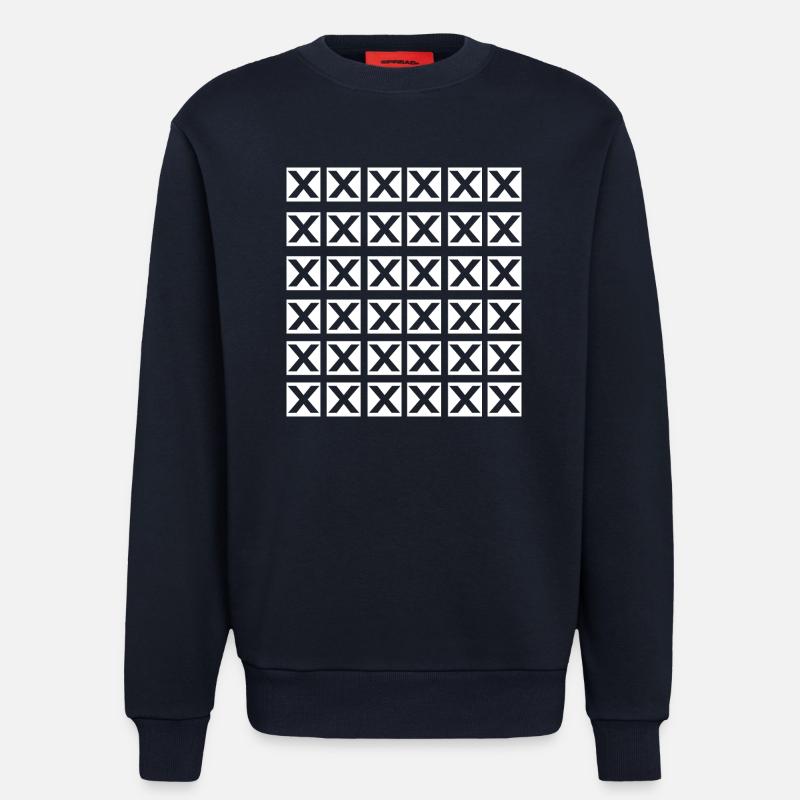 X grid cool design - Sweatshirt - made by SPREAD  - DARK NAVY