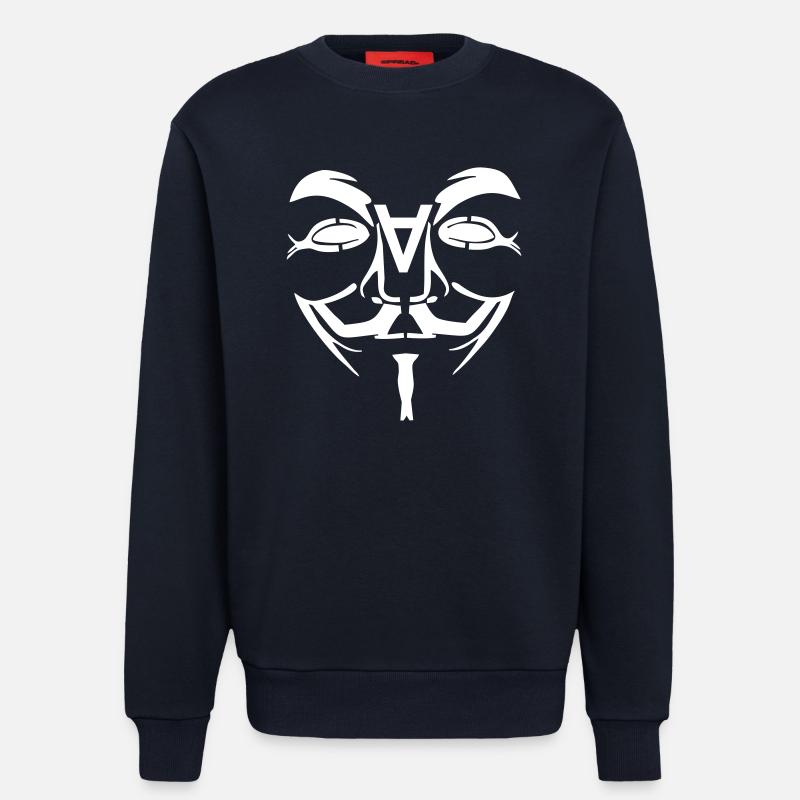 Anonymous Design Face with A - Sweatshirt - made by SPREAD  - DARK NAVY