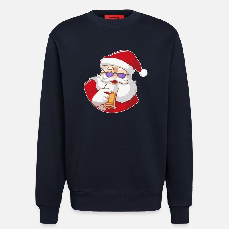 Weihnachtsmann mit Bier und Sonnenbrille - Sweatshirt - made by SPREAD - DARK NAVY