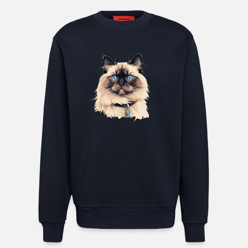 Katze Kopf Ragdoll - Sweatshirt - made by SPREAD  - DARK NAVY