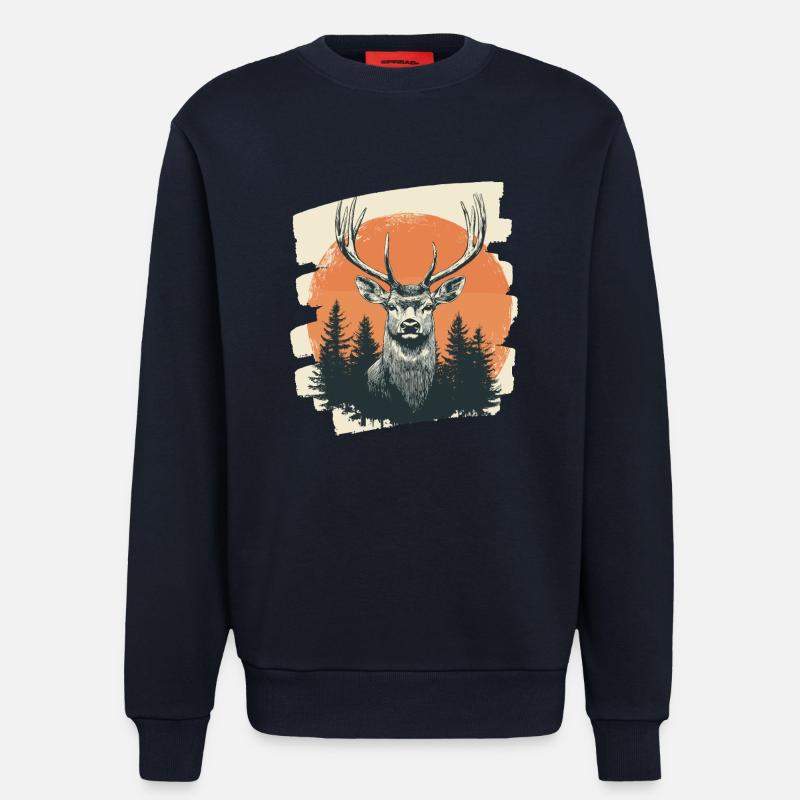 Hirsch mit Geweih - Sweatshirt - made by SPREAD - DARK NAVY