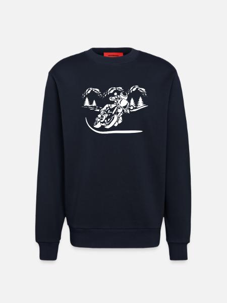 Motorcycle Forest Silhouette - Sweatshirt - made by SPREAD  - DARK NAVY