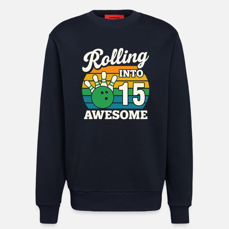 Retro Bowling 15th Birthday Celebration - Sweatshirt - made by SPREAD  - DARK NAVY