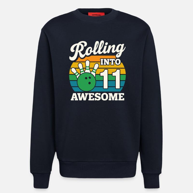 Retro 11 Bowling Celebration Tee - Sweatshirt - made by SPREAD  - DARK NAVY