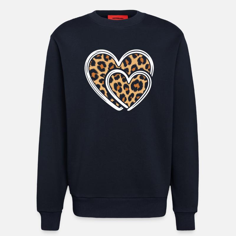Herz mit Leopardmuster - Sweatshirt - made by SPREAD  - DARK NAVY