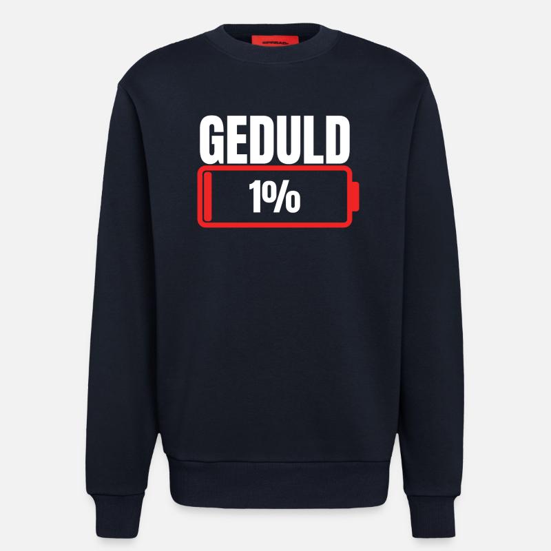 Patience 1% battery empty - Sweatshirt - made by SPREAD - DARK NAVY