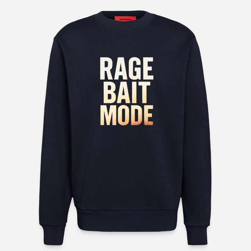Rage Bait Mode, Funny Saying  - Sweatshirt - made by SPREAD  - DARK NAVY