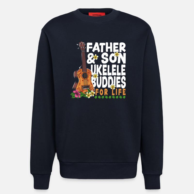Hawaiian Ukulele Uke Dad Son - Sweatshirt - made by SPREAD  - DARK NAVY