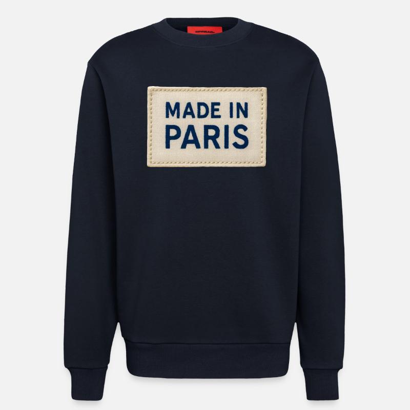 Made in Paris Fabric Patch - Sweatshirt - made by SPREAD  - DARK NAVY