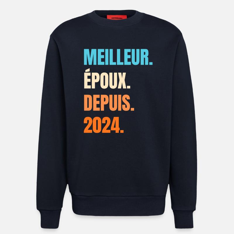 Bester Ehemann seit 2024 Geschenk-Ehemann - Sweatshirt - made by SPREAD  - DARK NAVY