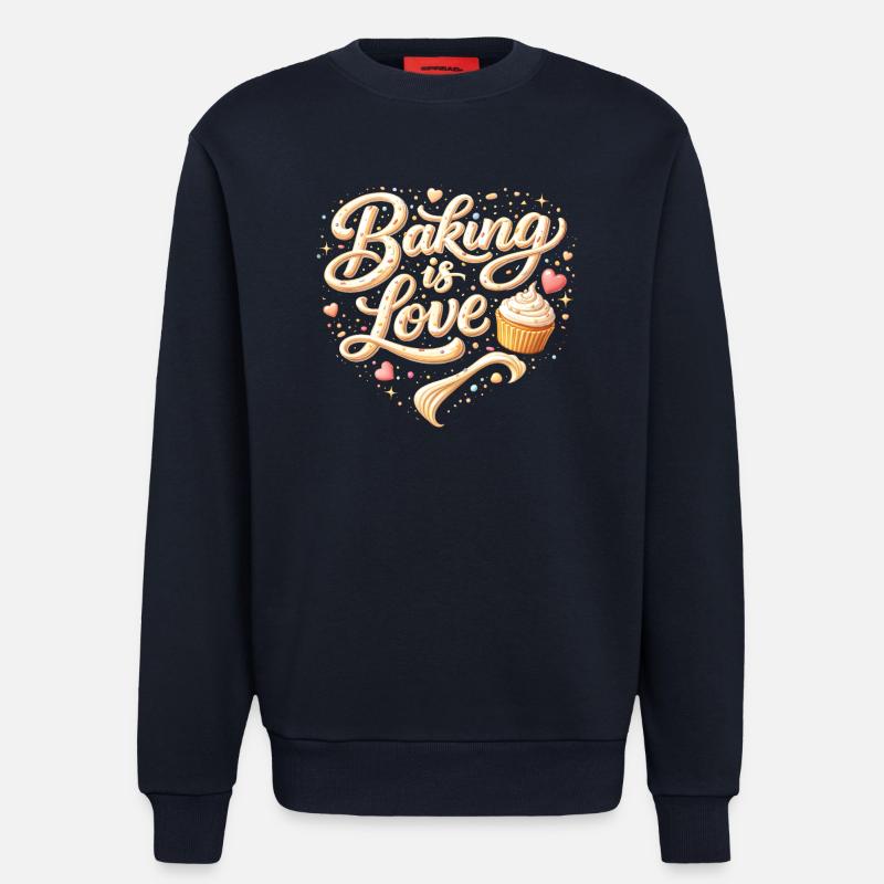 Baking is Love Backen Spruch Design  - Sweatshirt - made by SPREAD  - DARK NAVY