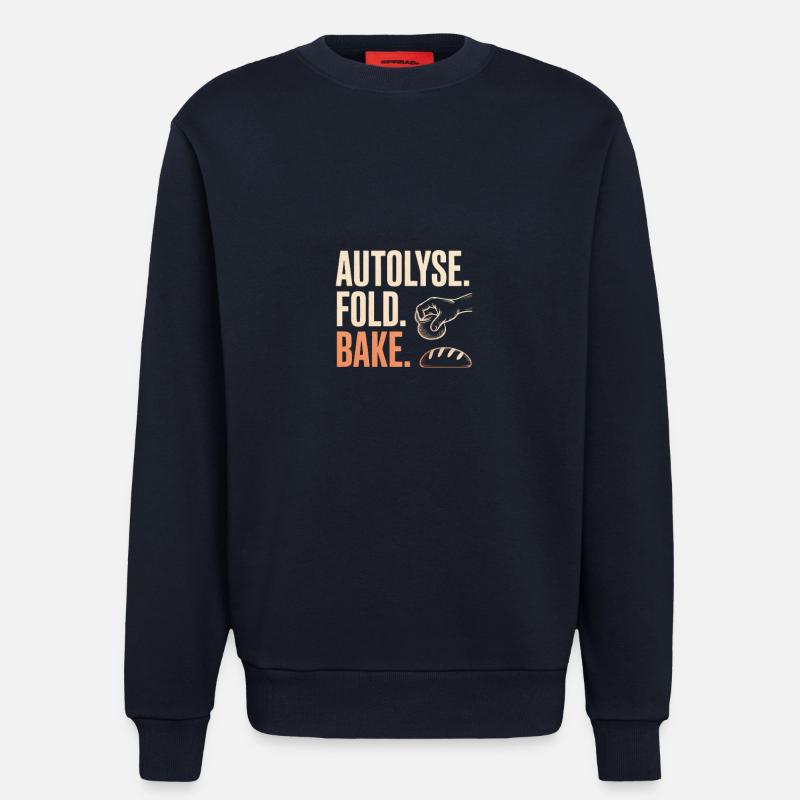 Autolyse Fold Bake Bread Art - Sweatshirt - made by SPREAD - DARK NAVY