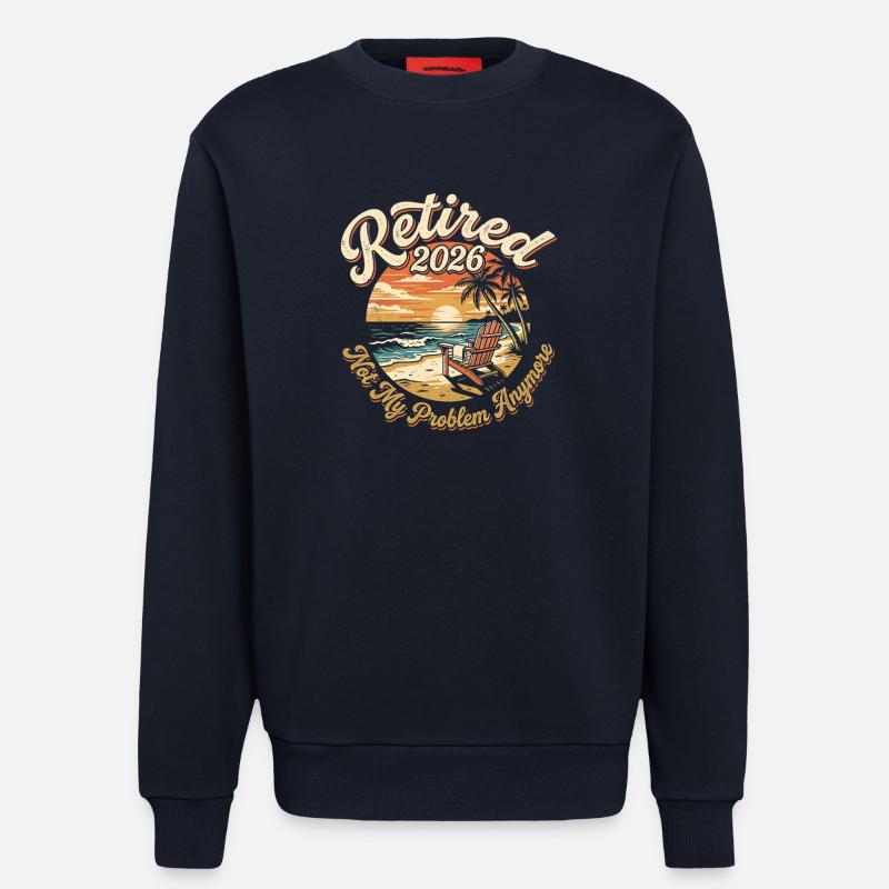 Pensjonering i 2026 – ikke lenger mitt problem. Pensjonering - Organic Relaxed Crew Neck produsert i EU - DARK NAVY