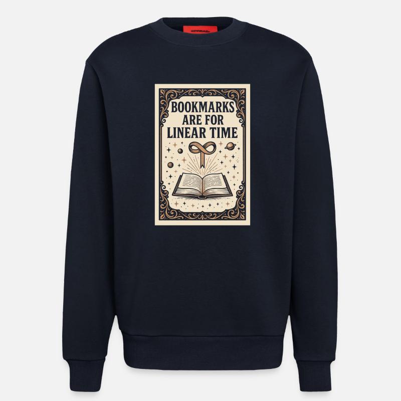 Linear Time Bookmarks | Sci-Fi Book - Sweatshirt - made by SPREAD  - DARK NAVY