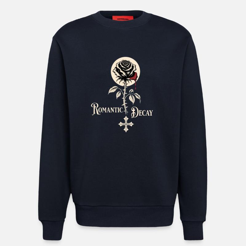 Romantic Decay Gothic Rose Design - Sweatshirt - made by SPREAD  - DARK NAVY