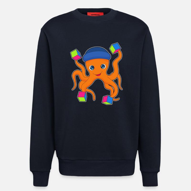 Octopus Cube - Sweatshirt - made by SPREAD  - DARK NAVY