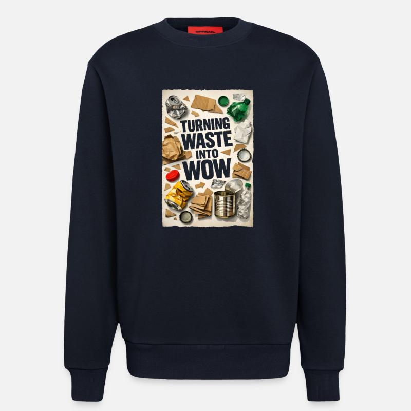 Abfall wird Wow | Upcycling Recycling - Sweatshirt - made by SPREAD  - DARK NAVY